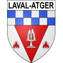 Pegatinas escudo de armas de Laval-Atger adhesivo de la etiqueta engomada