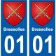 01 Bressolles ville autocollant plaque sticker