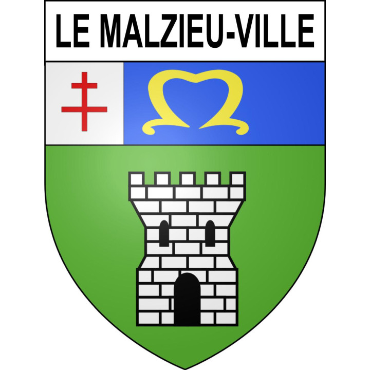 Pegatinas escudo de armas de Le Malzieu-Ville adhesivo de la etiqueta engomada