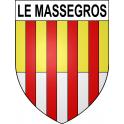 Pegatinas escudo de armas de Le Massegros adhesivo de la etiqueta engomada
