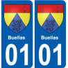 01 Buellas ville autocollant plaque sticker