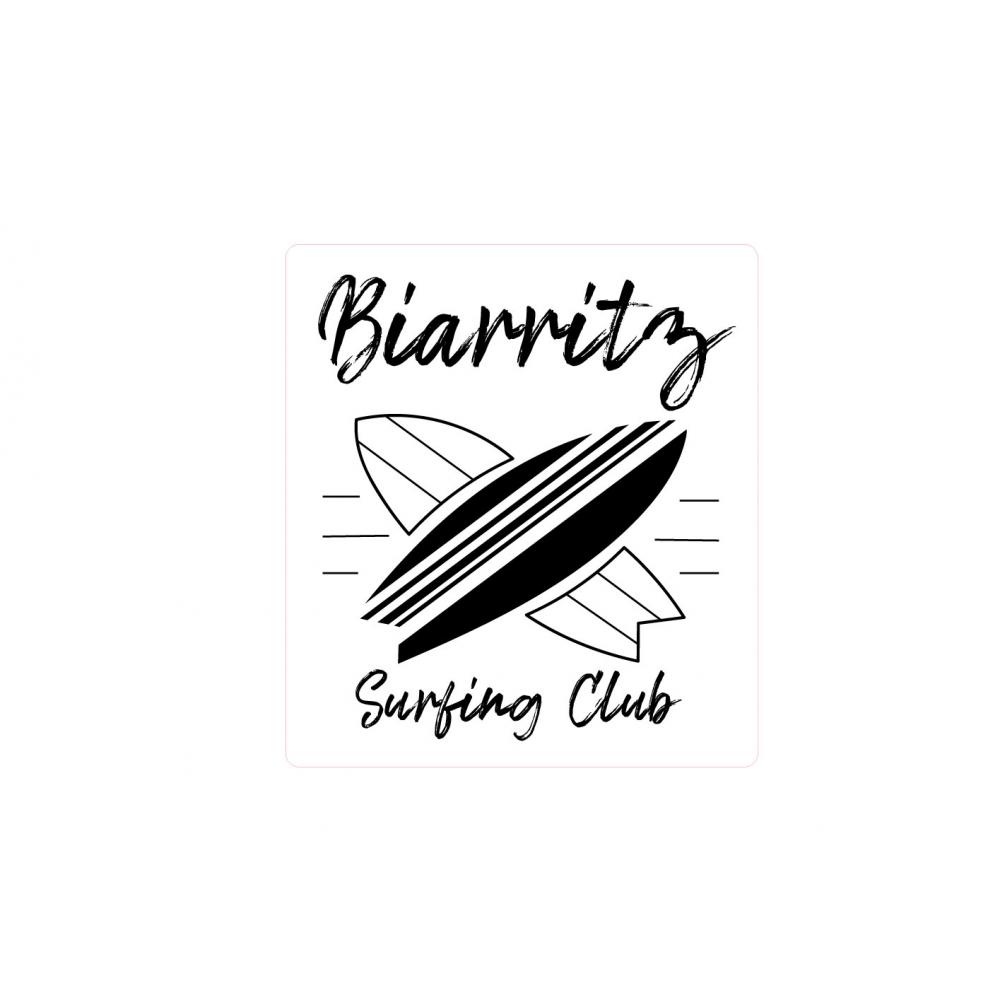 Biarritz surfing club planche plage mer vague surf planche de surf autocollant adhésif sticker logo198