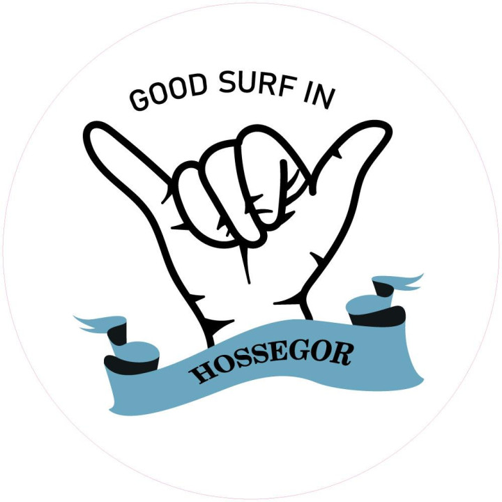 Good surf in Hossegor plage mer vague surf planche de surf autocollant adhésif auto voiture support sticker logo764