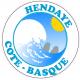 Hendaye Cote Basque Euskal Herria plage mer vague surf planche de surf autocollant adhésif auto voiture support sticker logo659