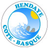 Hendaye Cote Basque Euskal Herria plage mer vague surf planche de surf autocollant adhésif auto voiture support sticker logo659