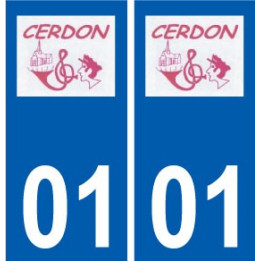01 Cerdon logo ville autocollant plaque sticker