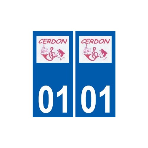 01 Cerdon logo ville autocollant plaque sticker
