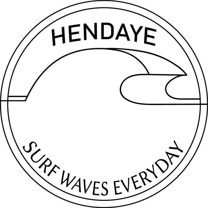 Surf waves everyday Hendaye planche plage mer vague surf planche de surf autocollant adhésif voiture support sticker logo349