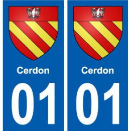 01 Cerdon ville autocollant plaque sticker