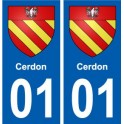 01 Cerdon ville autocollant plaque sticker