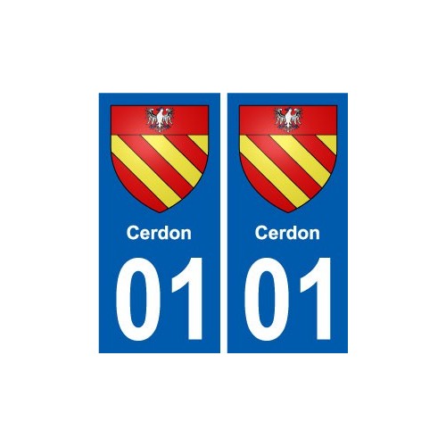 01 Cerdon ville autocollant plaque sticker
