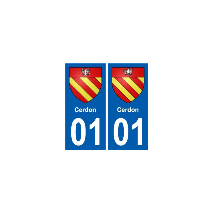01 Cerdon ville autocollant plaque sticker