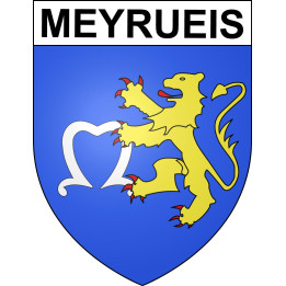 Pegatinas escudo de armas de Meyrueis adhesivo de la etiqueta engomada