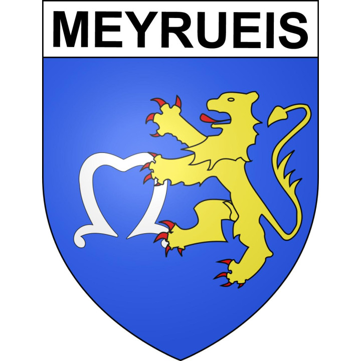 Pegatinas escudo de armas de Meyrueis adhesivo de la etiqueta engomada