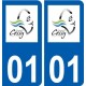 01 Cessy logo ville autocollant plaque sticker