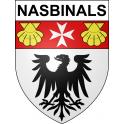 Pegatinas escudo de armas de Nasbinals adhesivo de la etiqueta engomada