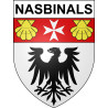 Pegatinas escudo de armas de Nasbinals adhesivo de la etiqueta engomada
