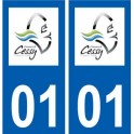 01 Cessy logo ville autocollant plaque sticker