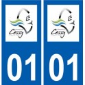 01 Cessy logo ville autocollant plaque sticker