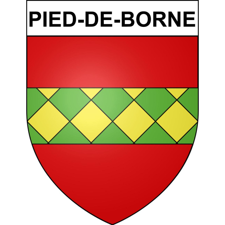 Pegatinas escudo de armas de Pied-de-Borne adhesivo de la etiqueta engomada