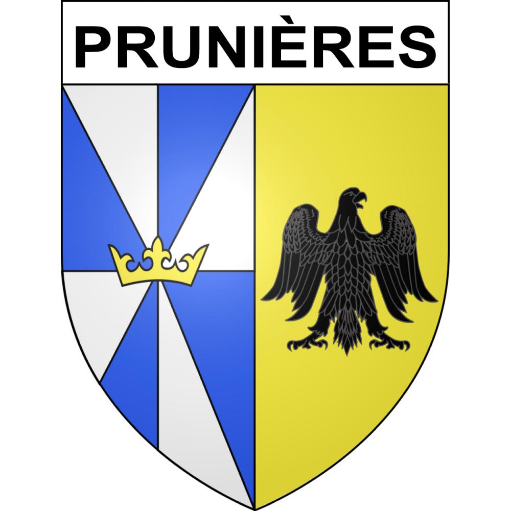 Pegatinas escudo de armas de Prunières adhesivo de la etiqueta engomada