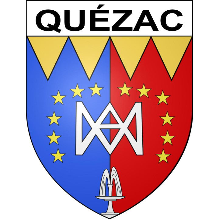Pegatinas escudo de armas de Quézac adhesivo de la etiqueta engomada