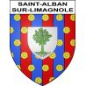 Pegatinas escudo de armas de Saint-Alban-sur-Limagnole adhesivo de la etiqueta engomada