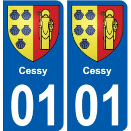 01 Cessy ville autocollant plaque sticker