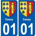 01 Cessy ville autocollant plaque sticker