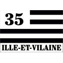35 Ille-et-Vilaine drapeau Gwenn Ha Du Bretagne Breizh BZH autocollant auto voiture support sticker logo973