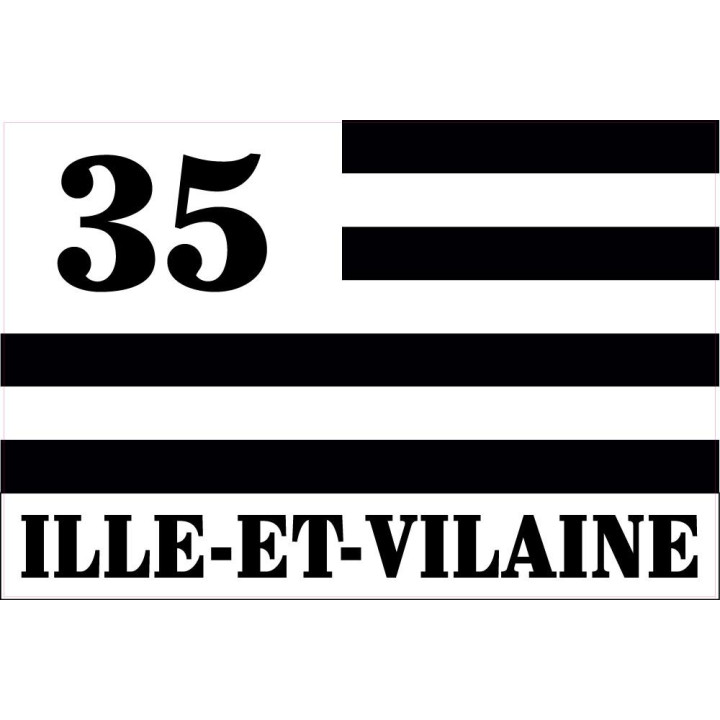 35 Ille-et-Vilaine drapeau Gwenn Ha Du Bretagne Breizh BZH autocollant auto voiture support sticker logo973