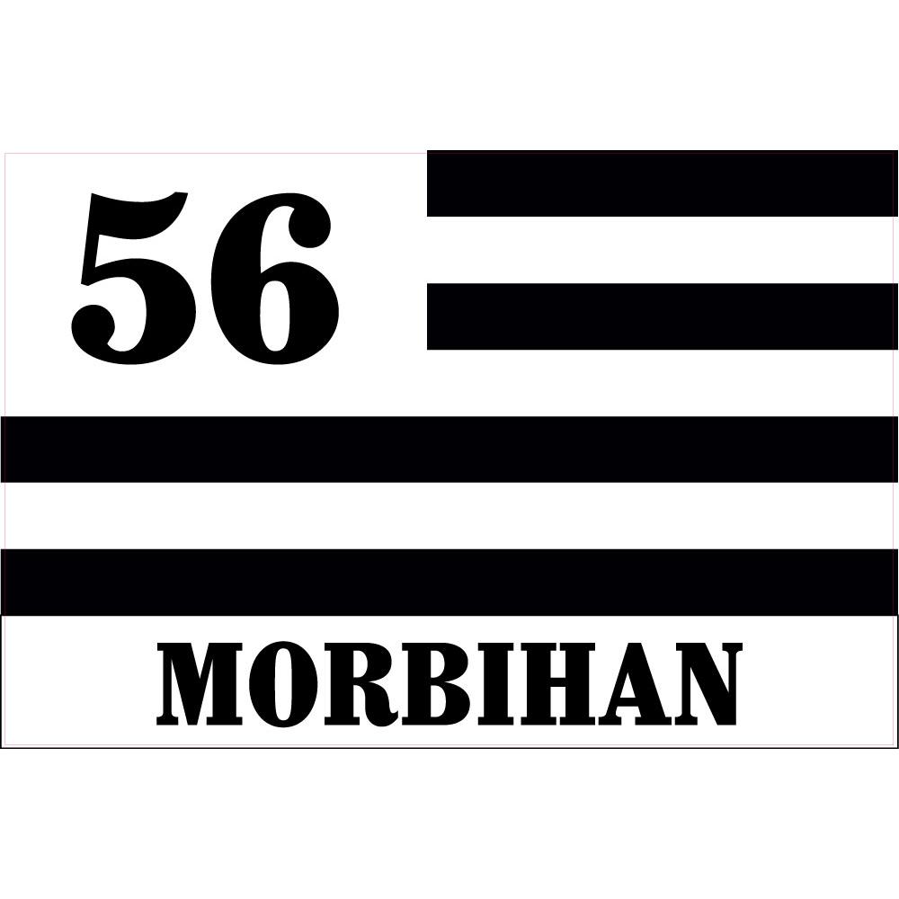 56 Morbihan drapeau Gwenn Ha Du Bretagne Breizh BZH autocollant auto voiture support sticker logo373