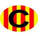Ovale C Catalunya Catalan drapeau catalan auto voiture support autocollant sticker logo75