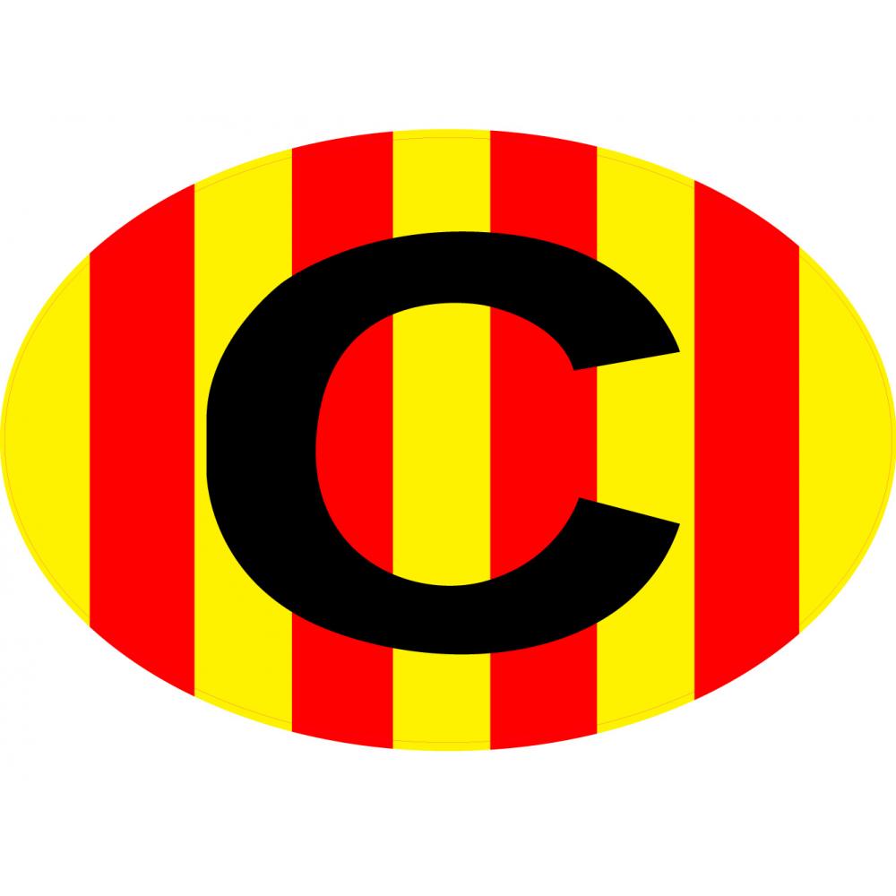 2 Stickers plaque d'immatriculation auto66 Catalan Drapeau 
