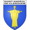 Pegatinas escudo de armas de Saint-Andéol-de-Clerguem adhesivo de la etiqueta engomada