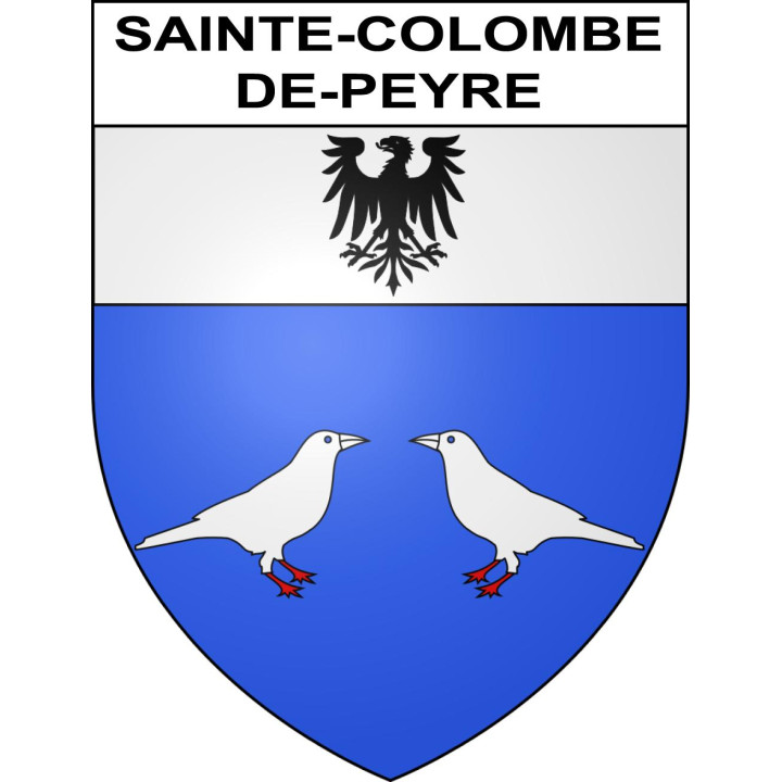 Pegatinas escudo de armas de Sainte-Colombe-de-Peyre adhesivo de la etiqueta engomada