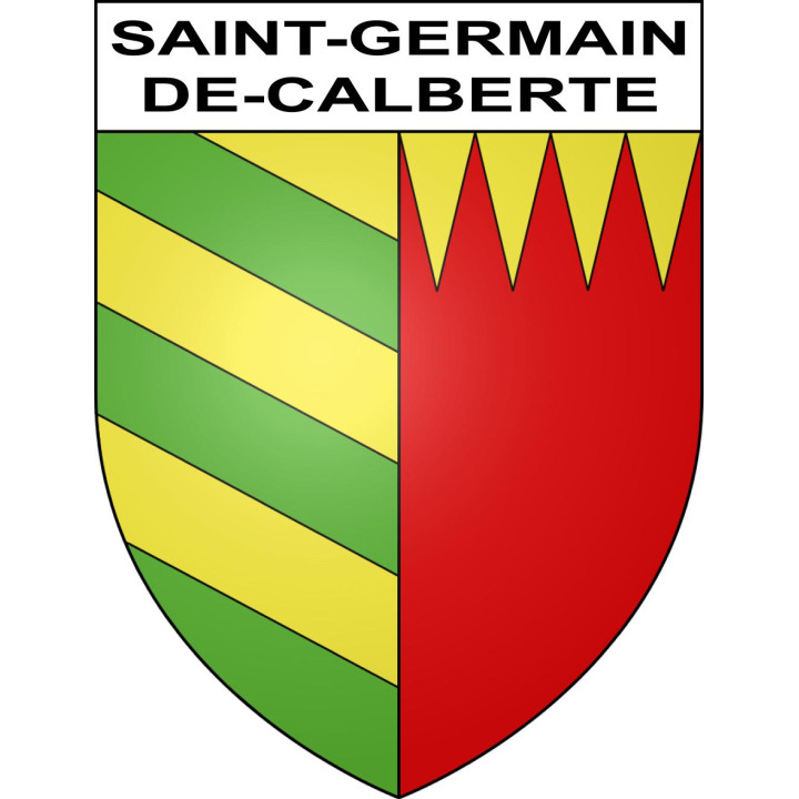 Pegatinas escudo de armas de Saint-Germain-de-Calberte adhesivo de la etiqueta engomada