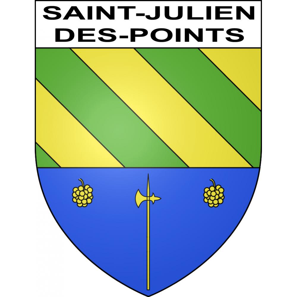 Pegatinas escudo de armas de Saint-Julien-des-Points adhesivo de la etiqueta engomada