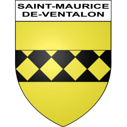 Pegatinas escudo de armas de Saint-Maurice-de-Ventalon adhesivo de la etiqueta engomada