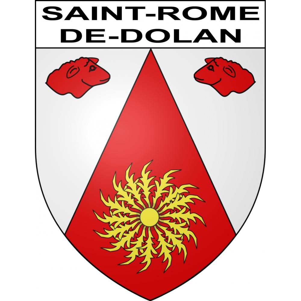 Pegatinas escudo de armas de Saint-Rome-de-Dolan adhesivo de la etiqueta engomada