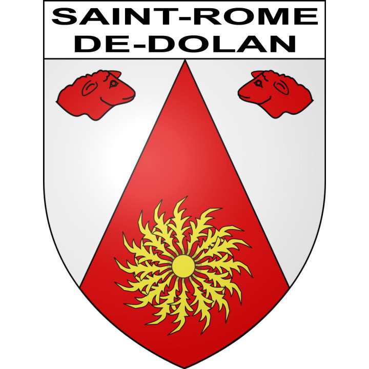 Pegatinas escudo de armas de Saint-Rome-de-Dolan adhesivo de la etiqueta engomada