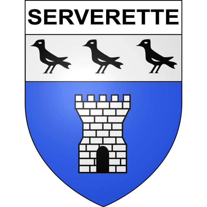 Serverette 48 ville sticker blason écusson autocollant adhésif