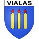 Pegatinas escudo de armas de Vialas adhesivo de la etiqueta engomada
