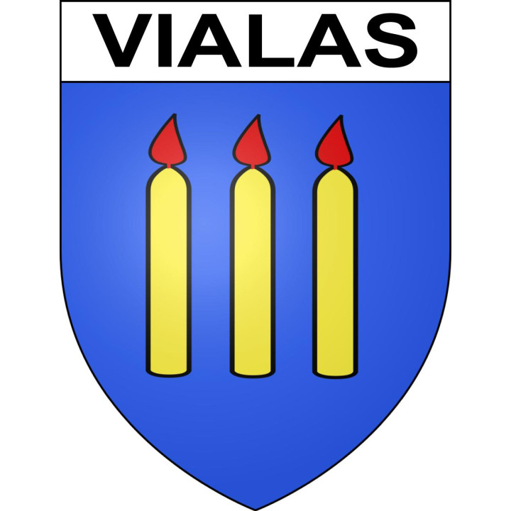 Vialas 48 ville sticker blason écusson autocollant adhésif