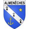 Pegatinas escudo de armas de Almenêches adhesivo de la etiqueta engomada