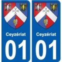 01 Ceyzériat ville autocollant plaque sticker