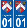 01 Ceyzériat ville autocollant plaque sticker