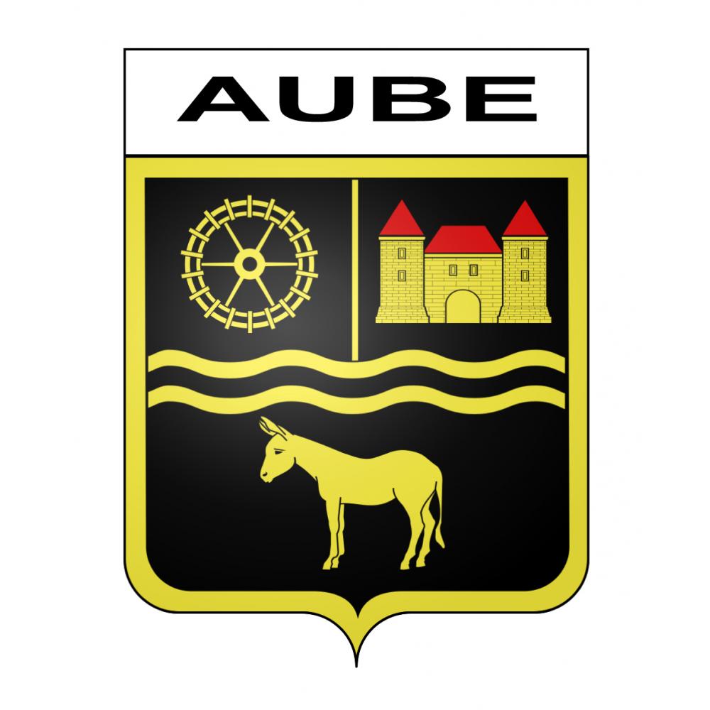 Pegatinas escudo de armas de Aube adhesivo de la etiqueta engomada