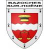 Pegatinas escudo de armas de Bazoches-sur-Hoëne adhesivo de la etiqueta engomada