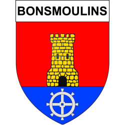 Pegatinas escudo de armas de Bonsmoulins adhesivo de la etiqueta engomada